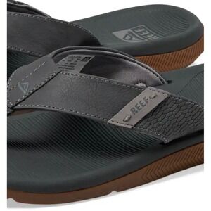 NEW REEF SANTA ANA Men's Sandals Flip Flop‎ Slip On Comfort Leather Size 14 GREY